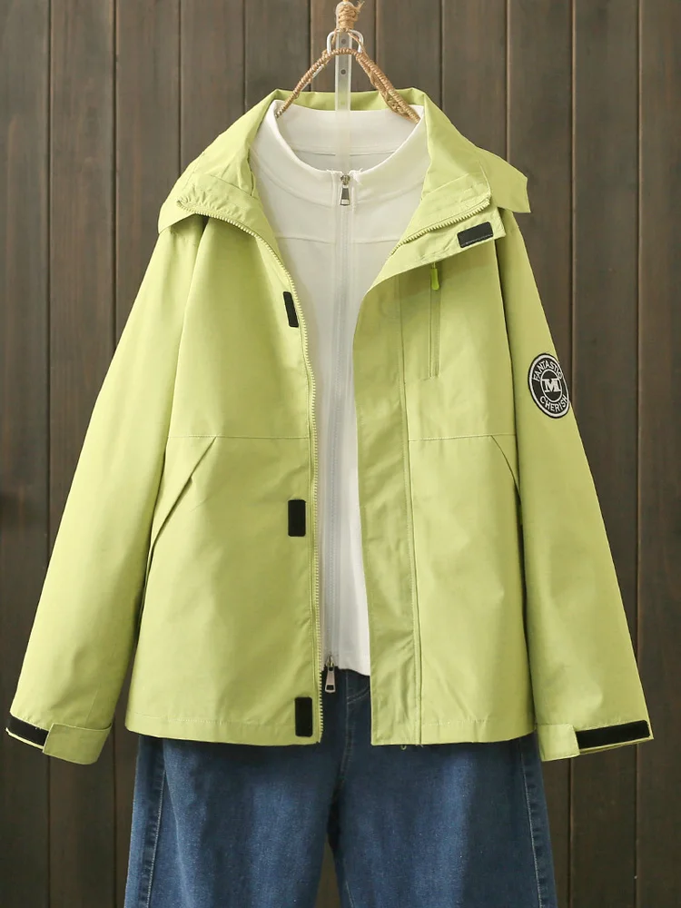 Three-in-One Detachable Outdoor Autumn Winter Large Size 230 Pounds Windbreaker Jacket Coat Set with Fleece Inner Piece