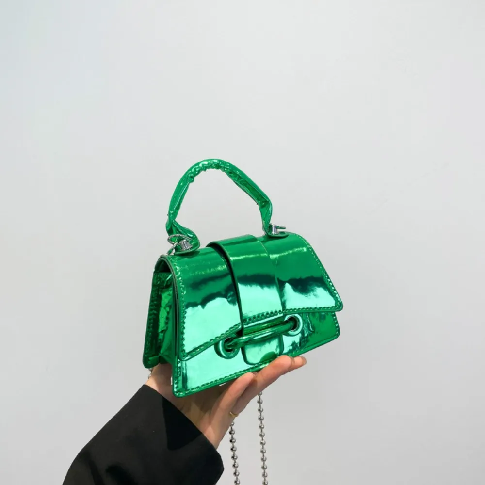 

Bright PU Leather Chic Crossbody Bag Solid Color Crossbody Bag Mini Coin Purse Korean Style Handbag Women's Shoulder Bag