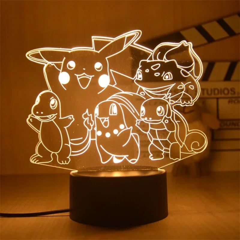 

Pokemon Anime Cute Character Pikachu Gengar 3D Led Nightlight Model Toys Children's Bedroom Decoration Birthday Christmas Gift