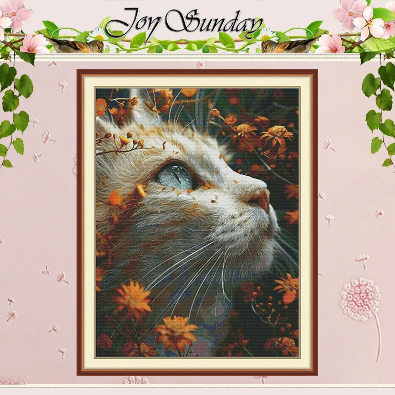 

Набор для вышивки крестом «Кот в осенью» «сделай сам», 11CT 14CT 16CT HD, штампованный DMC, набор для вышивки крестом, рукоделие