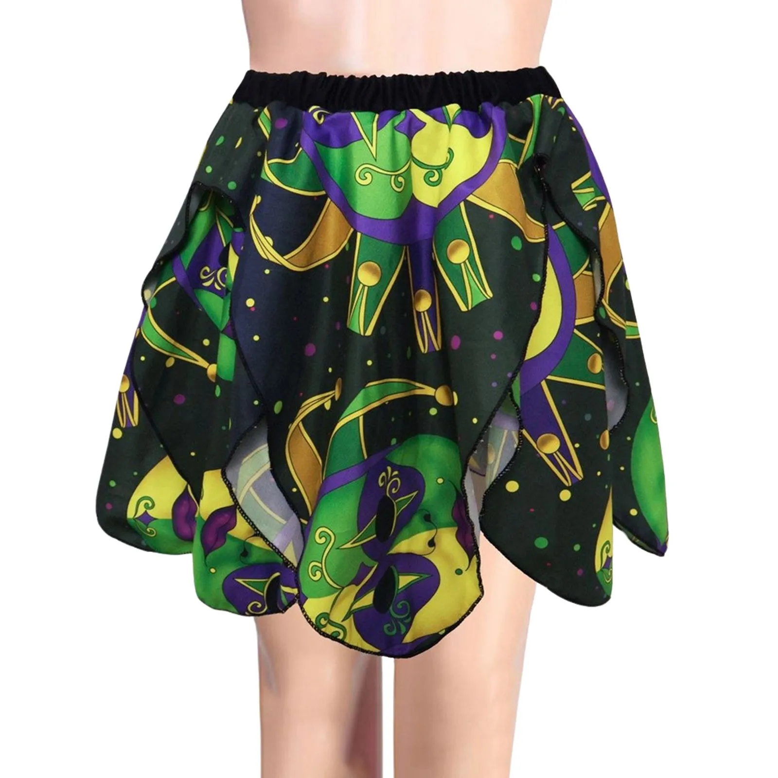 Mardi Gras Butterfly Cape Digital Print Colorful Cloak Wings Petal Skirt Fancy Dress Costume Casual Big Suspender Cloak Skirt