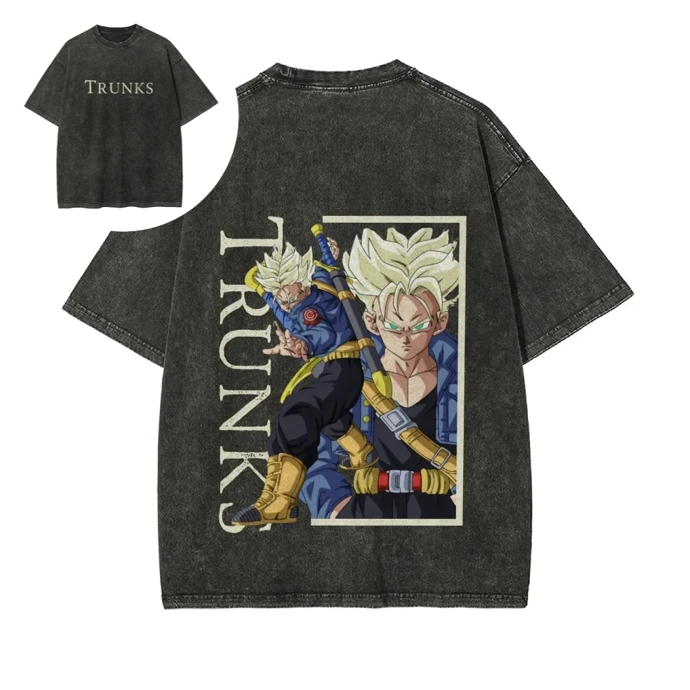 

Dragon Ball Z Trunks Future Warrior Black T Shirt Men Cotton Casual Short Sleeve Summer Anime Graphic Print Streetwear Fashion