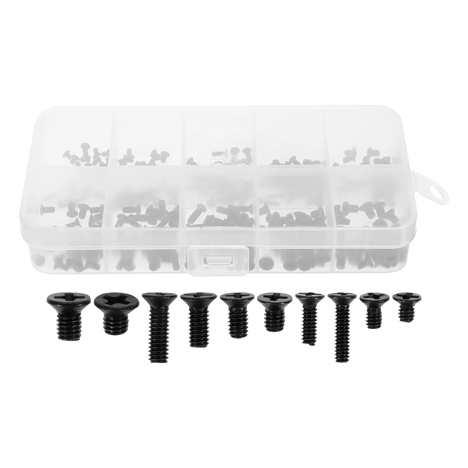 

300 pcs Black Flat Head Screws Corrosion Resistant Weatherproof Hardware For Indoor Outdoor Use Oxide Coated Pan Head Screws