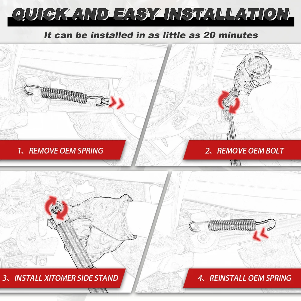 دراجة نارية قابل للتعديل مسنده حامل جانبي صالح لياماها TTR230 2006-2025 2026 TTR 230 وقوف السيارات القدم الجانب حامل داعم حامل #3