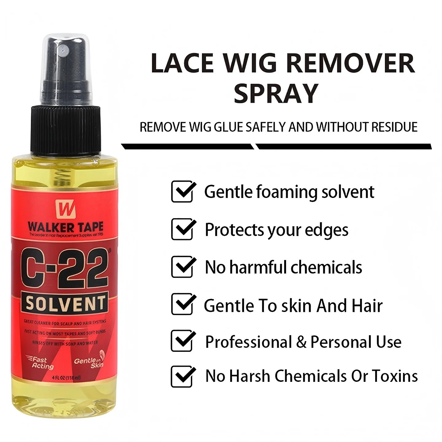 레이스 테이프 붙임머리용 멀티플 bottC-22 솔벤트 스프레이 리무버, 테이프 헤어 익스텐션 헤어 클립용 가발 접착제 리무버