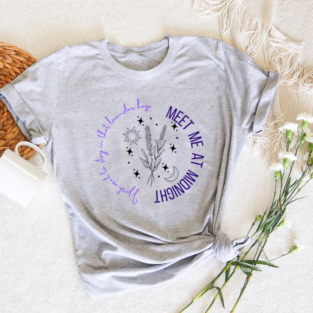 Lavender Haze T-shirt Harajuku Midnights Lavender Shirts Music Albums Shirt Concert Gift for Her Women Clothing