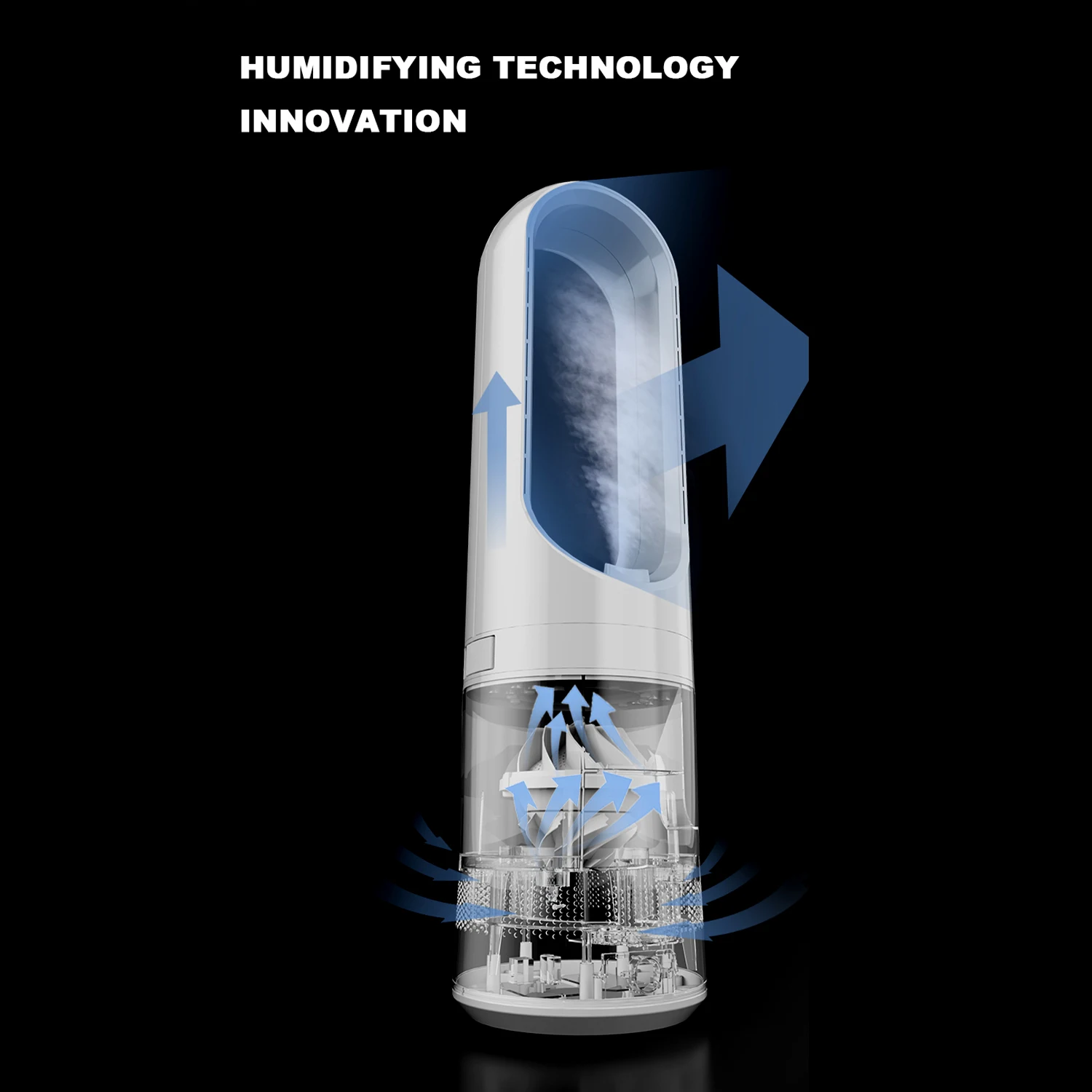 Smart 2 In 1 Household Electric Bladeless Fan With Humidifier Mist Fan