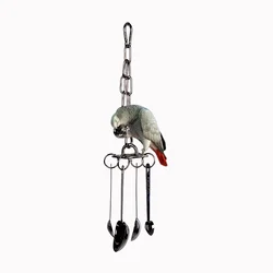 Parrot Rings 304 Stainless Steel Metal Medium Large Parrot Bird Toys Bite Climb Development Puzzle Hanging Display Pendant