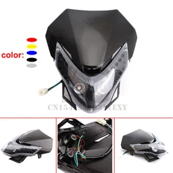 Modified Motorcross PP Plastic Headlight Fit For Almost of Motorcycle LED Dirt Bike Headlamp