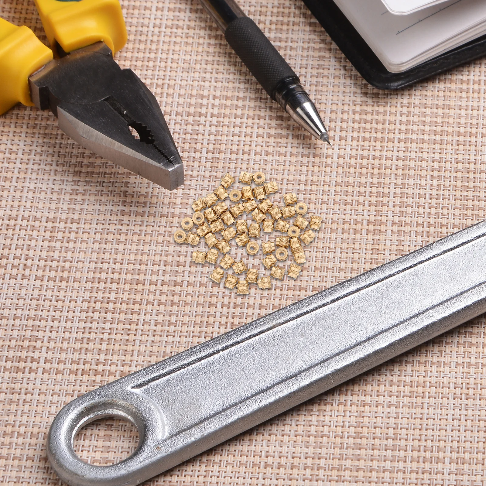 60 قطعة المكسرات النحاسية النحاس مخرش إدراج الخيوط للخشب البلاستيك ثلاثية الأبعاد الطباعة لتقوم بها بنفسك جزءا لا يتجزأ من الربط الأجهزة إصلاح M1 #1