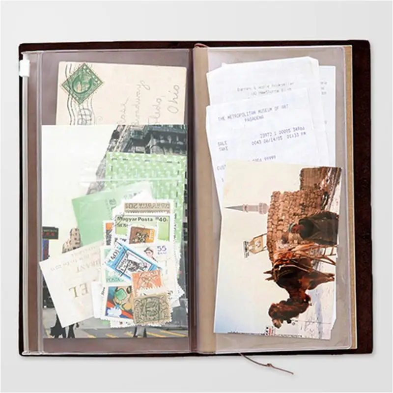 Midori Travelers Notebook PVC Zipper Bag Journal Planner Card Storage Pouch Standard/Pocket/Passport Accessory view 2