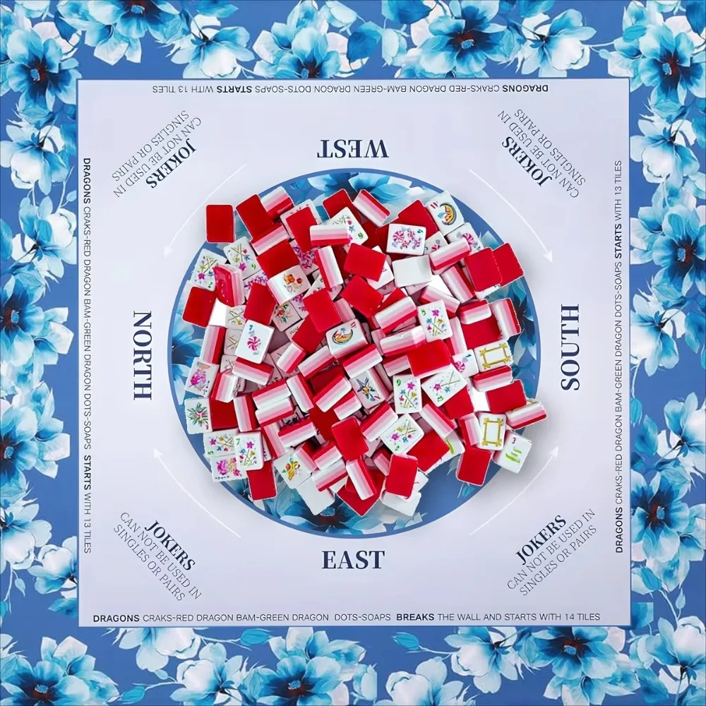 

four-layer American mahjong tiles, a full set of 160 classic engraving portable sets, suitable for daily indoor family leisure