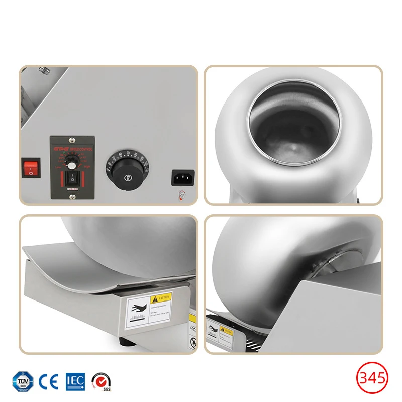 آلة تزيين الشوكولاتة، خلط الحلوى، آلة تلميع آلة تليف صغيرة، طلاء تلوين تلقائي 8 لتر