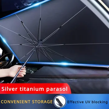 Pare-soleil rétractable pour pare-brise avant de voiture, fa...