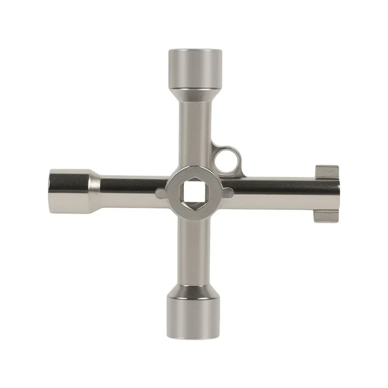 4 in 1 Cross Key Wrench Multi-functional Cabinet Water Meter Valve Key Elevator Electric Control Box Universal Cabinet Hand Tool