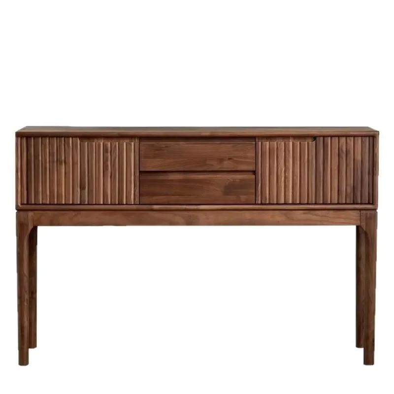 Walnut Solid Wood Entryway Console Table Nordic Long Sideboard for Hallway Foyer Aisle Storage Cabinet New Chinese Style
