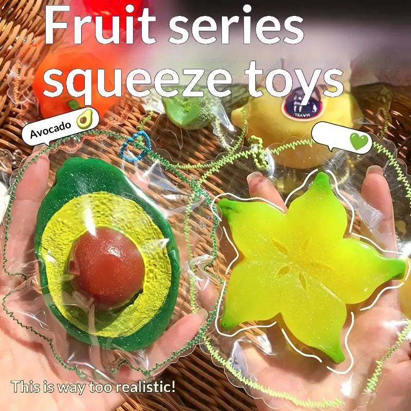 Soft Fruit  Stress Releasing Fidget Decoration Desk Accessories Anti Stress Ornament Funny Gifts for Friends