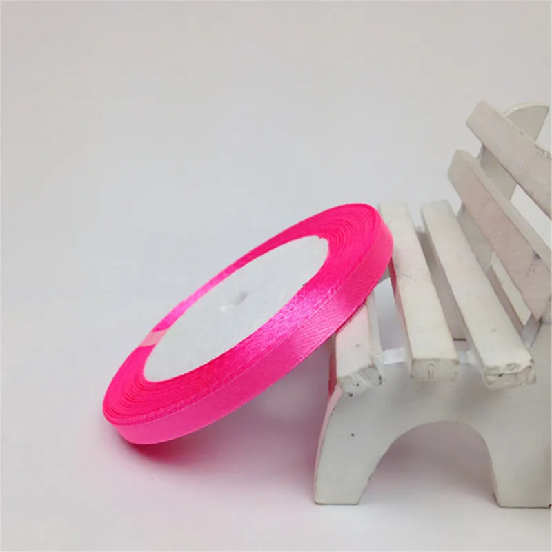 복숭아 빨간색 25 야드/롤 6mm ~ 40mm 새틴 리본 선물 활 수제 DIY 공예 웨딩 파티 공급 의류 보조 재료