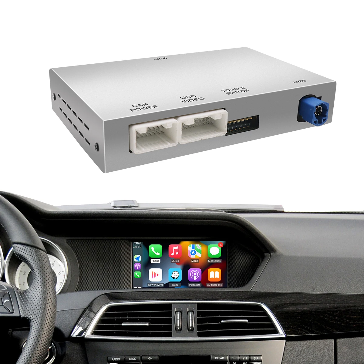 Drahtlose Carplay Android Auto für Mercedes Benz C117 W176 W204 W204 CLS GLK Klasse NTG 4,5 4,7 Android Auto Spiegel Link