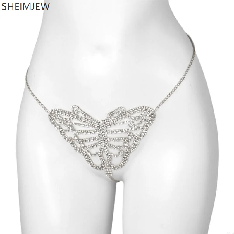 

Shiny Thong Body Chain Women's Underwear Jewelry Cosplay Accessories Rhinestone Round Waist Panties Bikini Nightclub Chain 2025