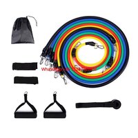 Yoga gym fitness tpe 200lbs ankle tube 11pcs resistance bands set pull the rope with handle