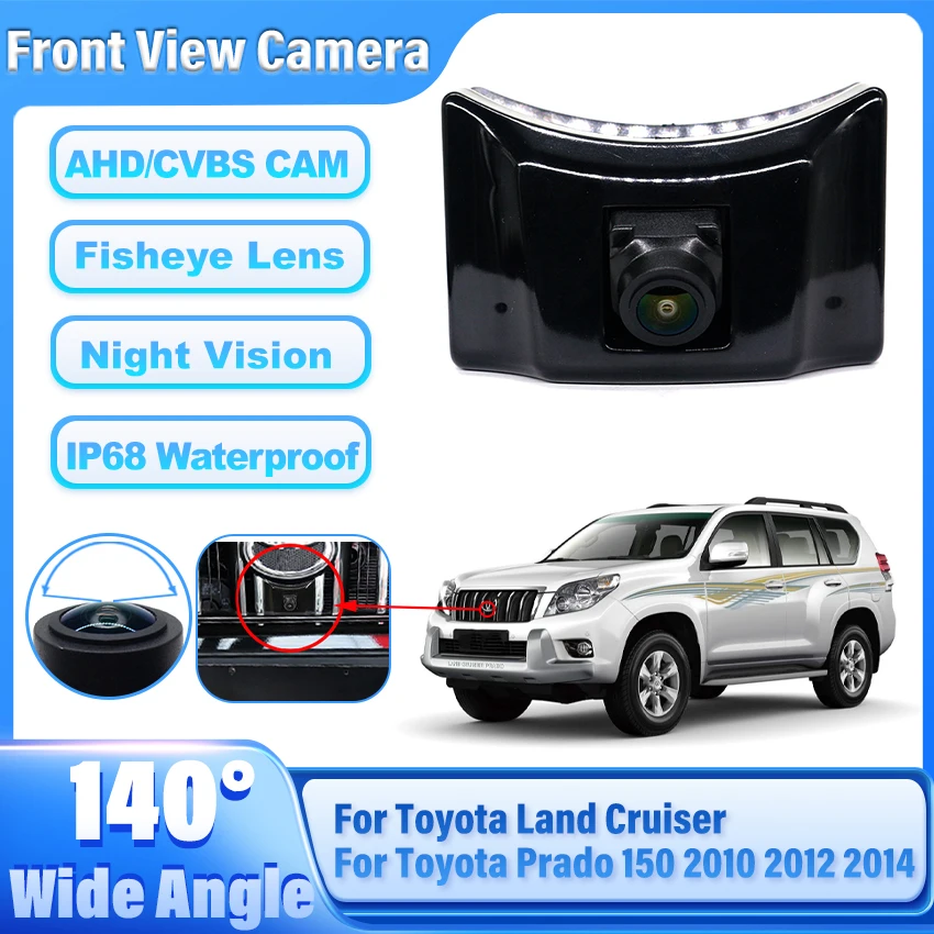 HD CCD Front View Camera For Toyota Prado 150 2010 2012 2014 Land Cruiser Waterpoof Night Vision AHD 1080P Car Grille Camera