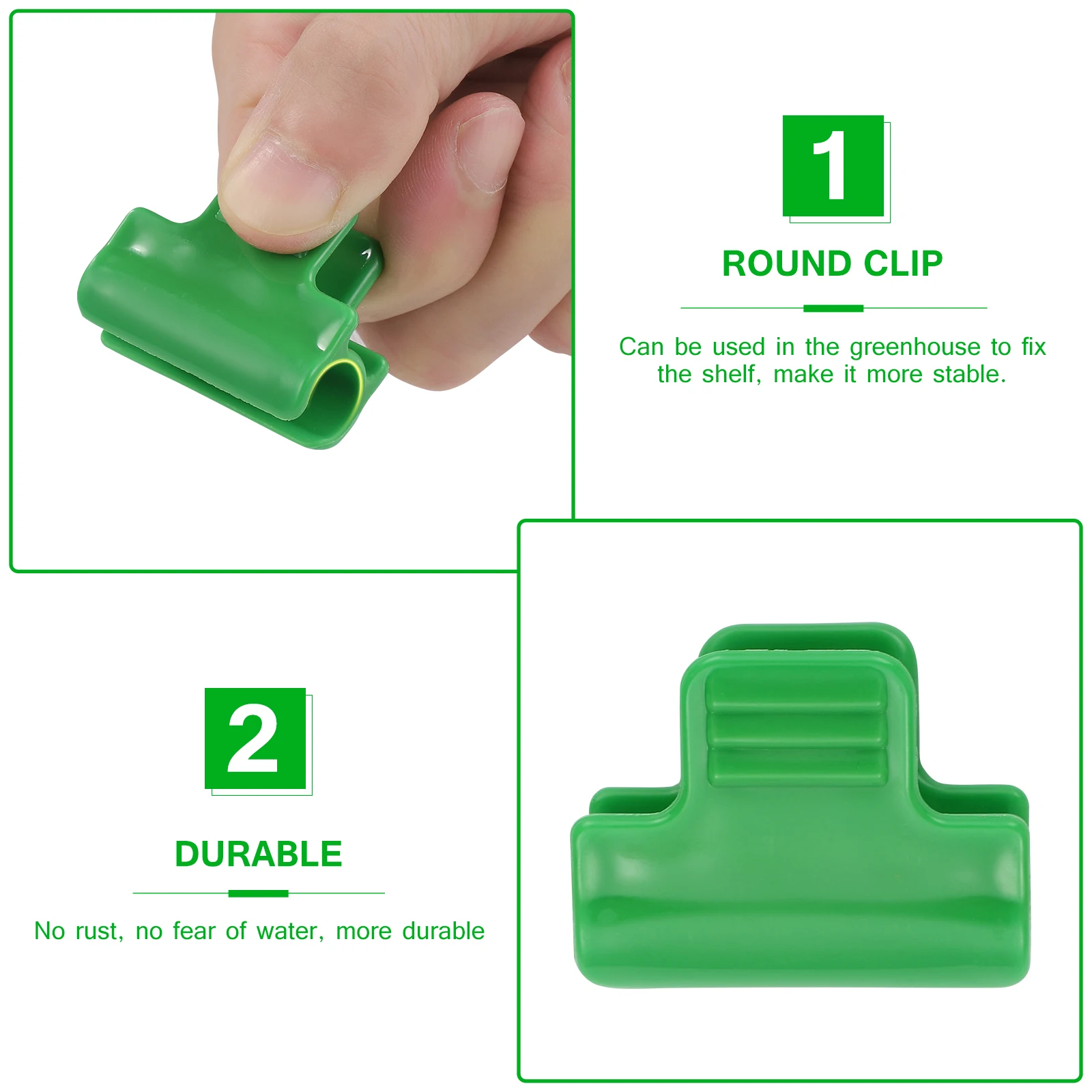 

Greenhouse Clips Plastic for Garden Hoops Tube Row Cover Tear Resistant Gripping Strength Pipe Clamps Shelters