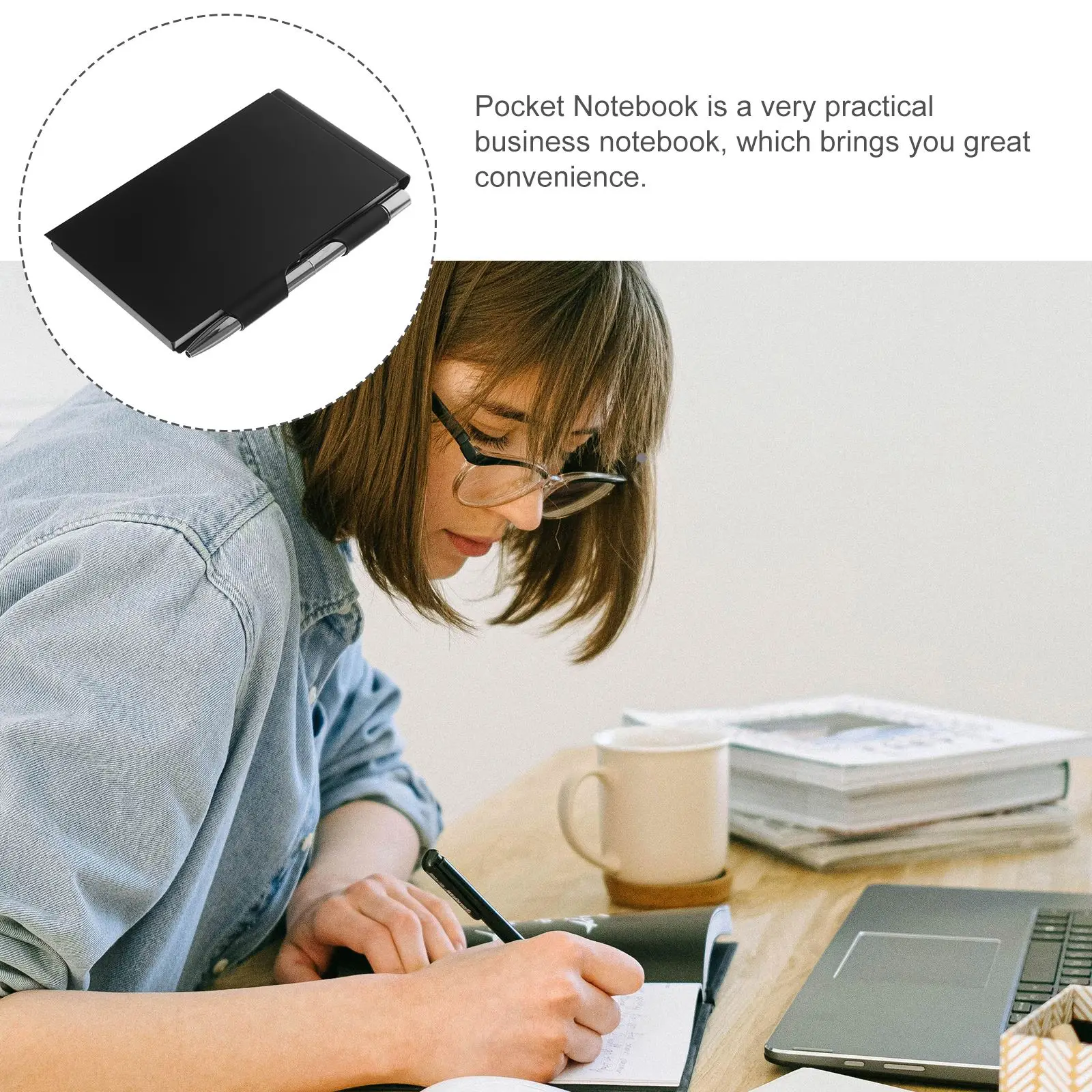 Mini Metal Notebook com Metal Note Case, Notepad de bolso conveniente, Notebook pequeno