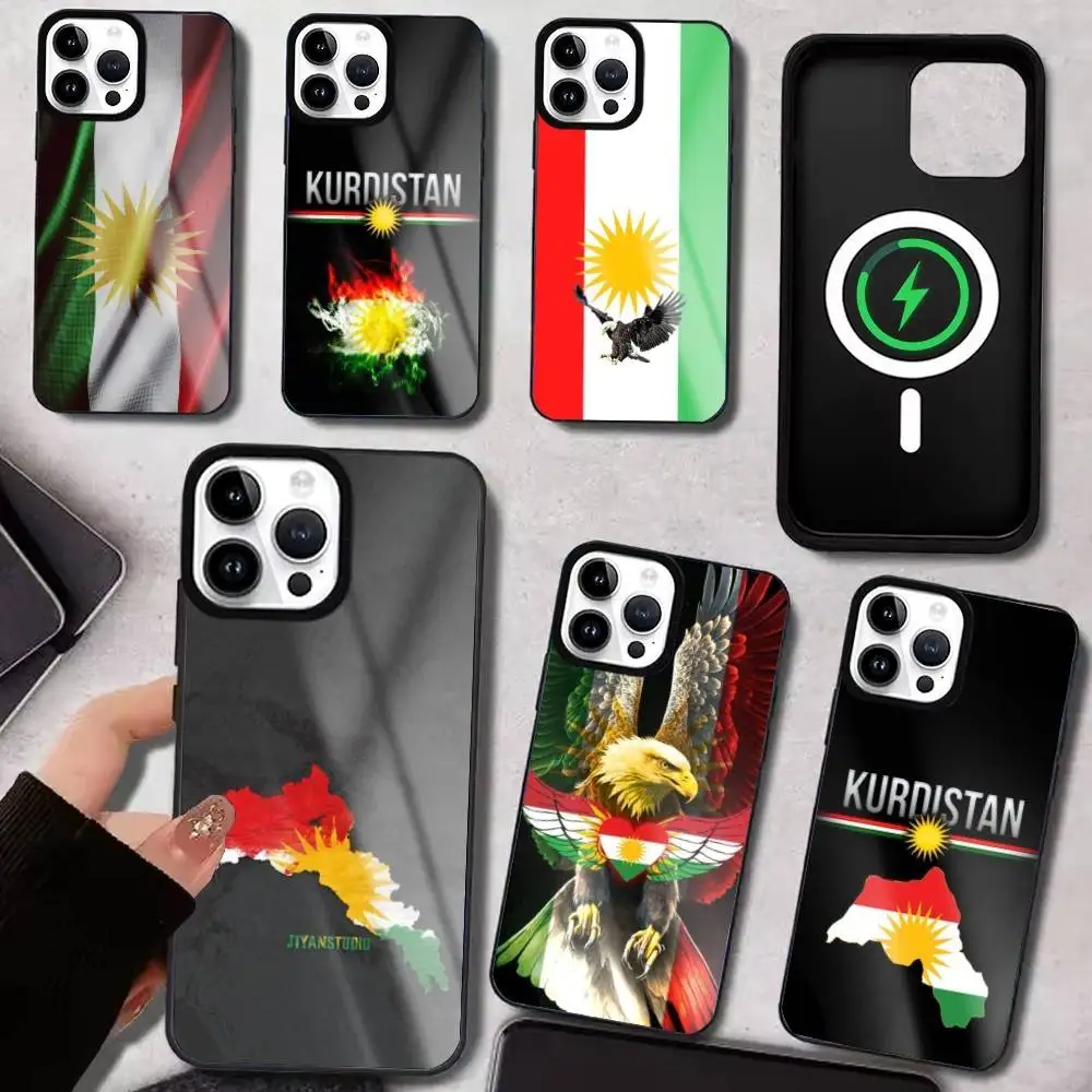 

K-Kurdistan Flag Phone Case For iPhone17,16,15,14,13,12,11 Plus,Pro Max Magnetic For Magsafe Wireless Charging