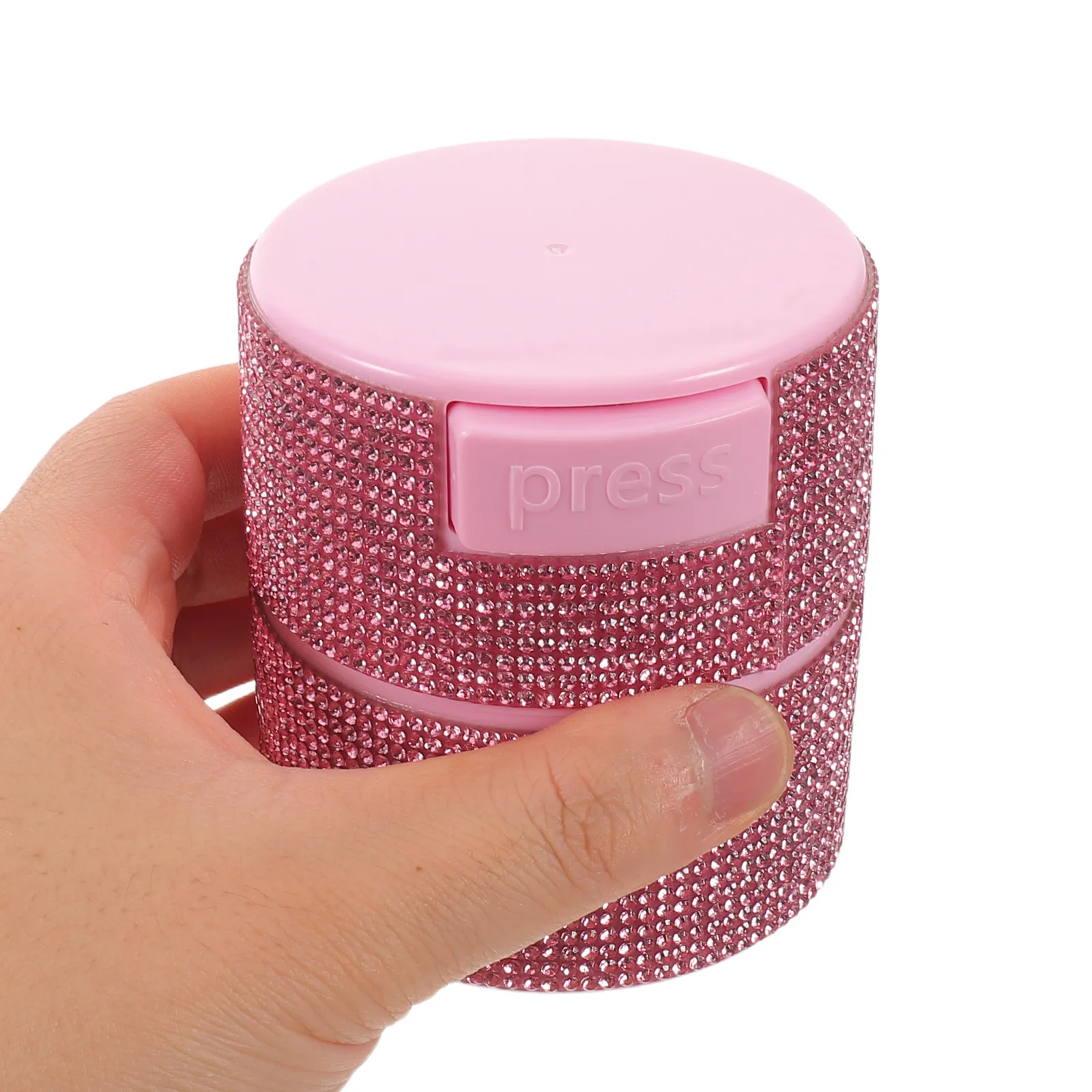 Pink Eyelash Extension Glue Jar Rhinestone Airtight Lash Glue Holder Decorative Storage Case for Beauty Salon Lash Supplies