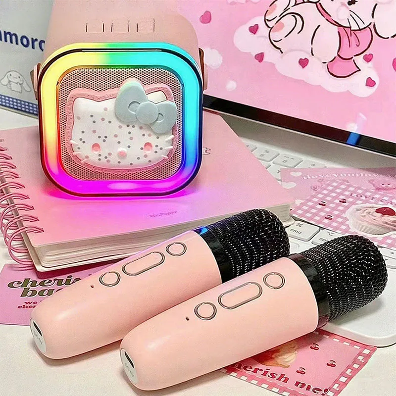 سانريو مرحبا كيتي مشغل تسجيلات الكرتون مرحبا كيتي مكبر صوت ذكي ميكروفون مزيج المنزلية عنصر جيد فتاة هدية