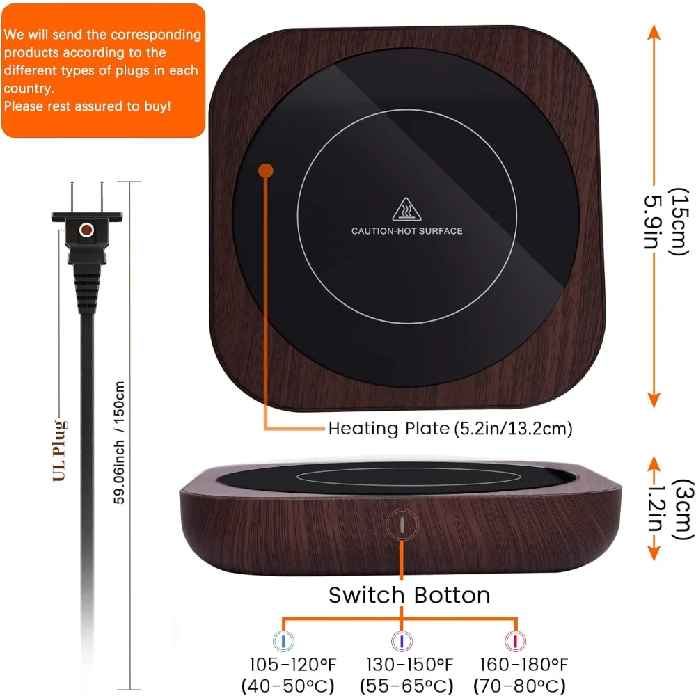 , Mug Warmer for Desk, Coffee Warmer, Cup with  Temperature Setting & Auto Shut Off Coffee, Bevera