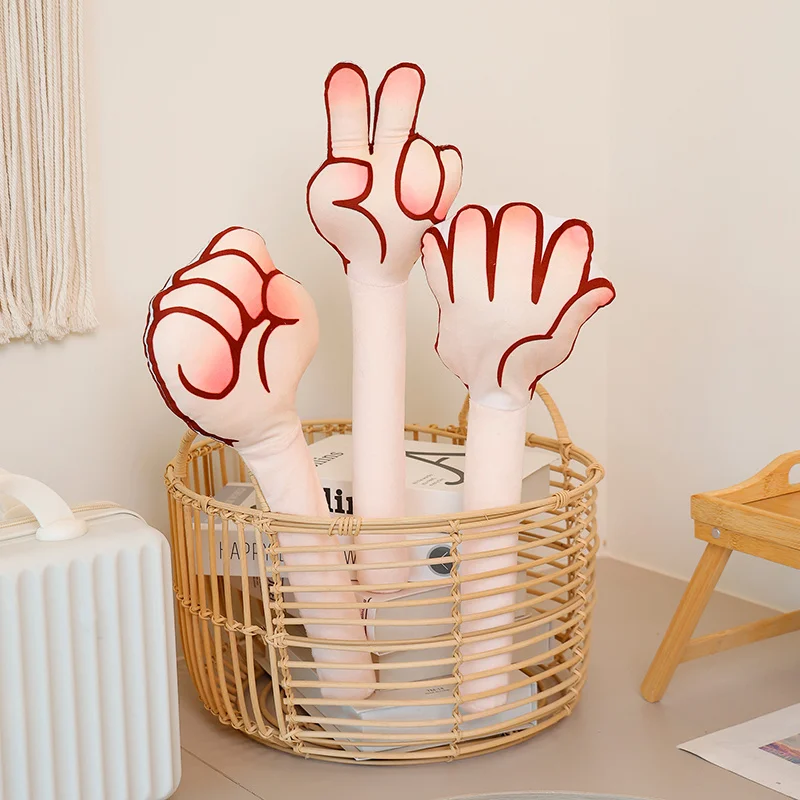 Forbici di carta rock Giocattoli di peluche ripieni Oggetti di scena divertenti Determine Il vincitore Peluche Stick Amici Raccolta Attività Ornamento