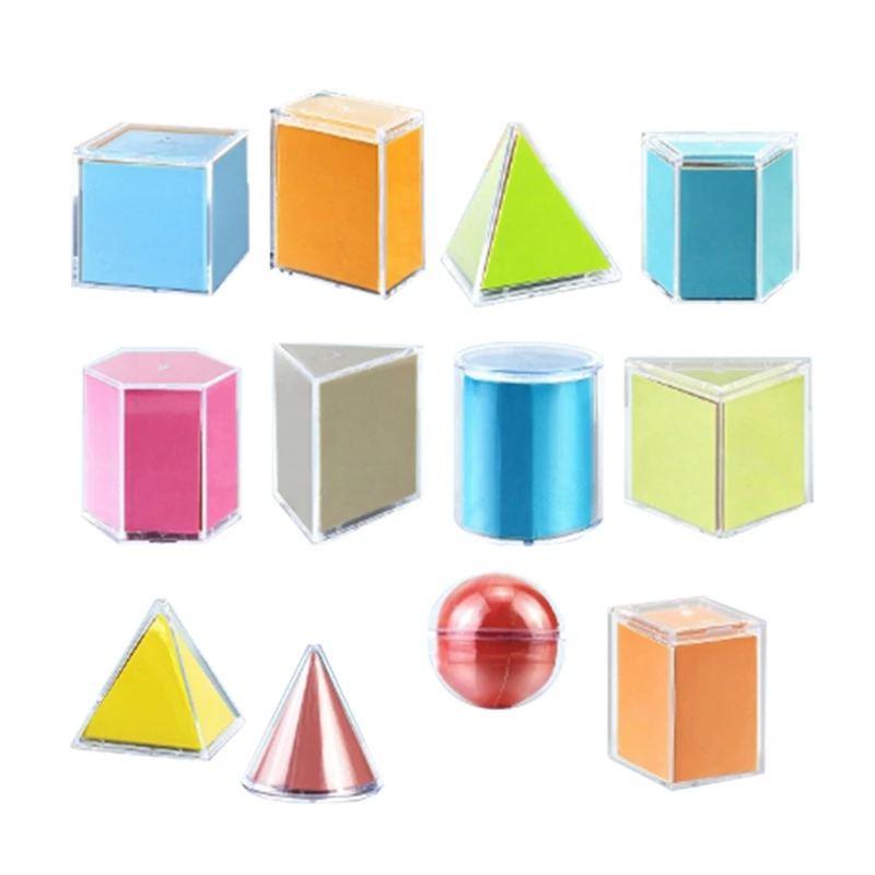 Décennie s géométriques 3D pour enfants, jouets mathématiques, poignées amovibles, zone de cube, agrandir, matériel d'apprentissage paroissial, jouets mentaires oriels