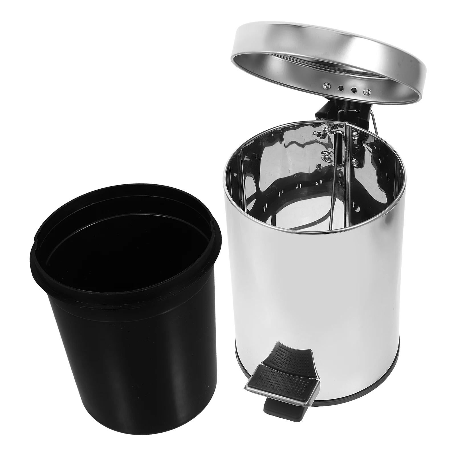 

Household Trash Cans Stainless Steel Round Kitchen Garbage Lid Fits Perfectly Trash Can