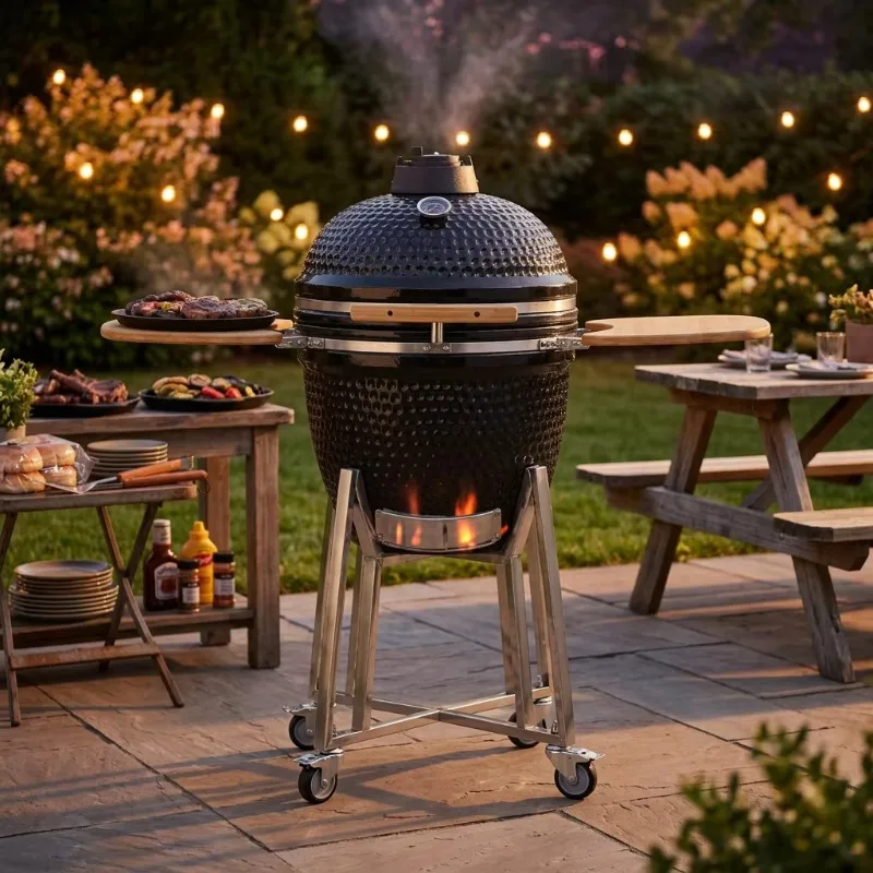 Premium Wholesale Ceramic Camado 21 Inch Gold Heavy Duty Charcoal Grill