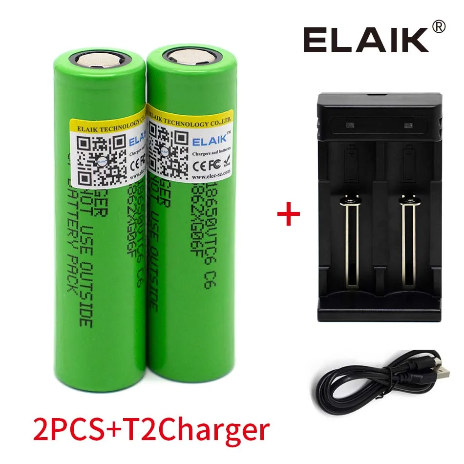 Nuevo original 18650 VTC6 3,6 V 3000mAh batería para nosotros 18650 30A juguetes herramientas linterna batería + cargador USB