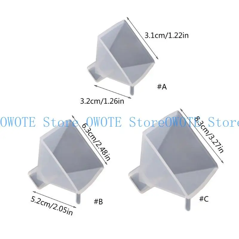 A52E 실리콘 피라미드 곰팡이 아로마 테라피 캔들 곰팡이 DIY 보석 주조 DIY 공예 예술 홈 테이블 장식