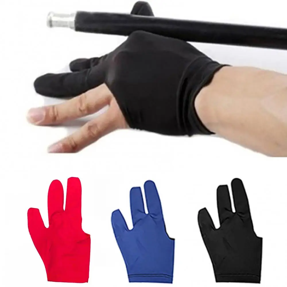 Spandex Snooker Billiard Cue Glove Pool Left Hand Open Three Finger Glove Billiard Accessories