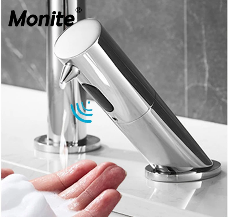 

Mounite Automatic Liquid Soap Dispenser Foam Infrared Sensor Smart Sanitizer Hand Washer Deck Mounted Disinfectant Dispenser