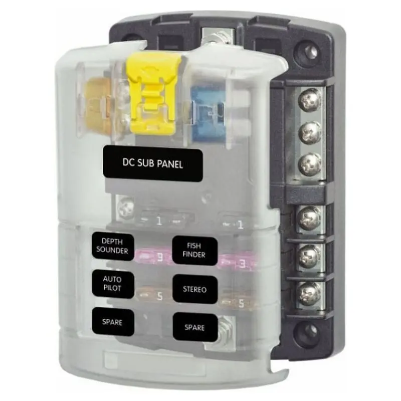 Holder Block 6 Way For ST Blade ATO/ATC Fuse Component Box Negative Pole 12V 24V For Car Boat Marine