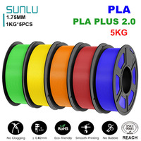 SUNLU Mix-Color 5Roll PLA/PLA PLUS 2.0 Filament 1.75mm 1kg Spool (2.2lbs) Neatly Wound Filament Fit Most FDM Printer