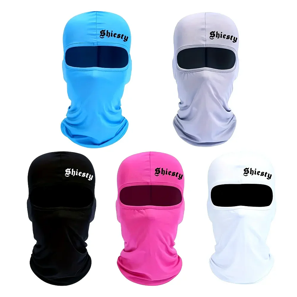 1/2/5pcs Shiesty Letter Print Balaclava Cooling Face Mask & UV Protector Neck Gaiter for Men/Women Summer Motorcycle Ski Scarf