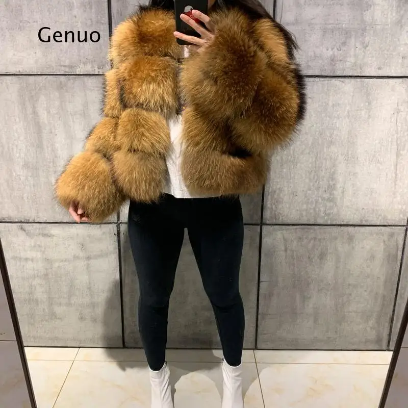 Women Faux Fox Fur Coat Fluffy Warm Winter Outerwear Elegant Long Sleeve Luxury Streetwear Jacket
