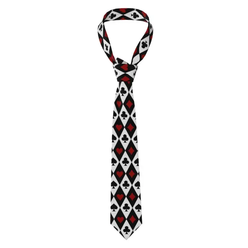 Poker Red Black Alice in Wonderland Ties for Men Novelty Funny Neckties Classic Neck Tie for Wedding Party Business Casual Gifts