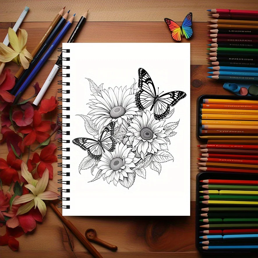 Unzip Coloring Book for Stress Relief And Positive Thinking 22 Pages 8.3 X 11.2 Inches Suitable for Teenagers And Adults