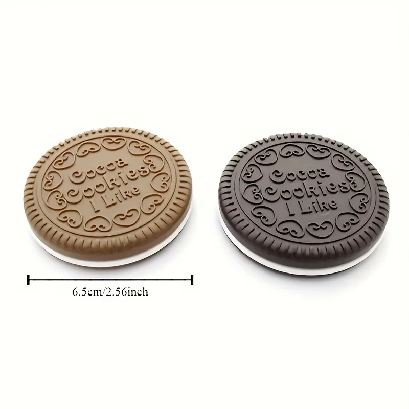 Portable Folding Makeup Mirror and Comb Cookie-Shaped Compact Design for Travel On-The-Go Touch-Ups Ideal Gift Makeup Lovers