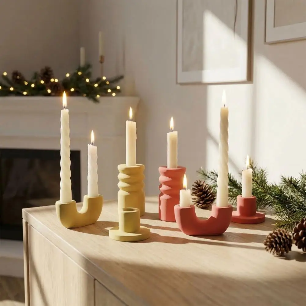 Candlelight Holder Modern Cement Candle Holder Nordic Taper Candlestick Stand Elegant Table Centerpiece for Wedding for Room