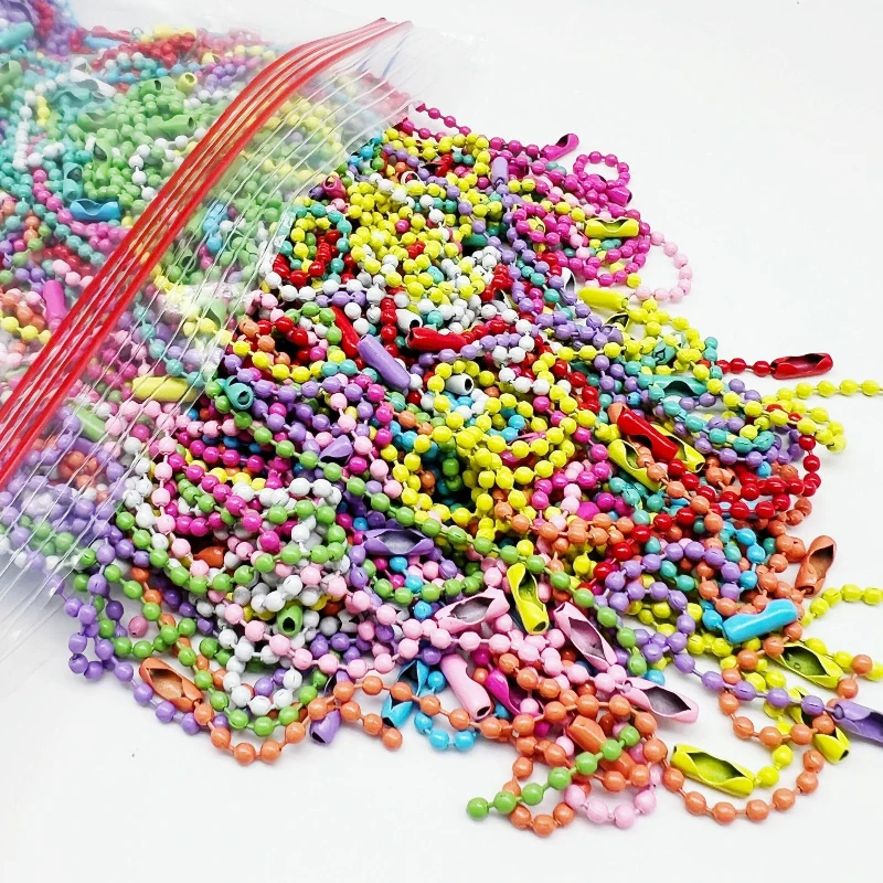 10/20/50/100pcs Ball Bead Chains Fits Key Chain/Dolls/Label Hand Tag Connector For DIY Bracelet Jewelry Making Accessorise 12cm