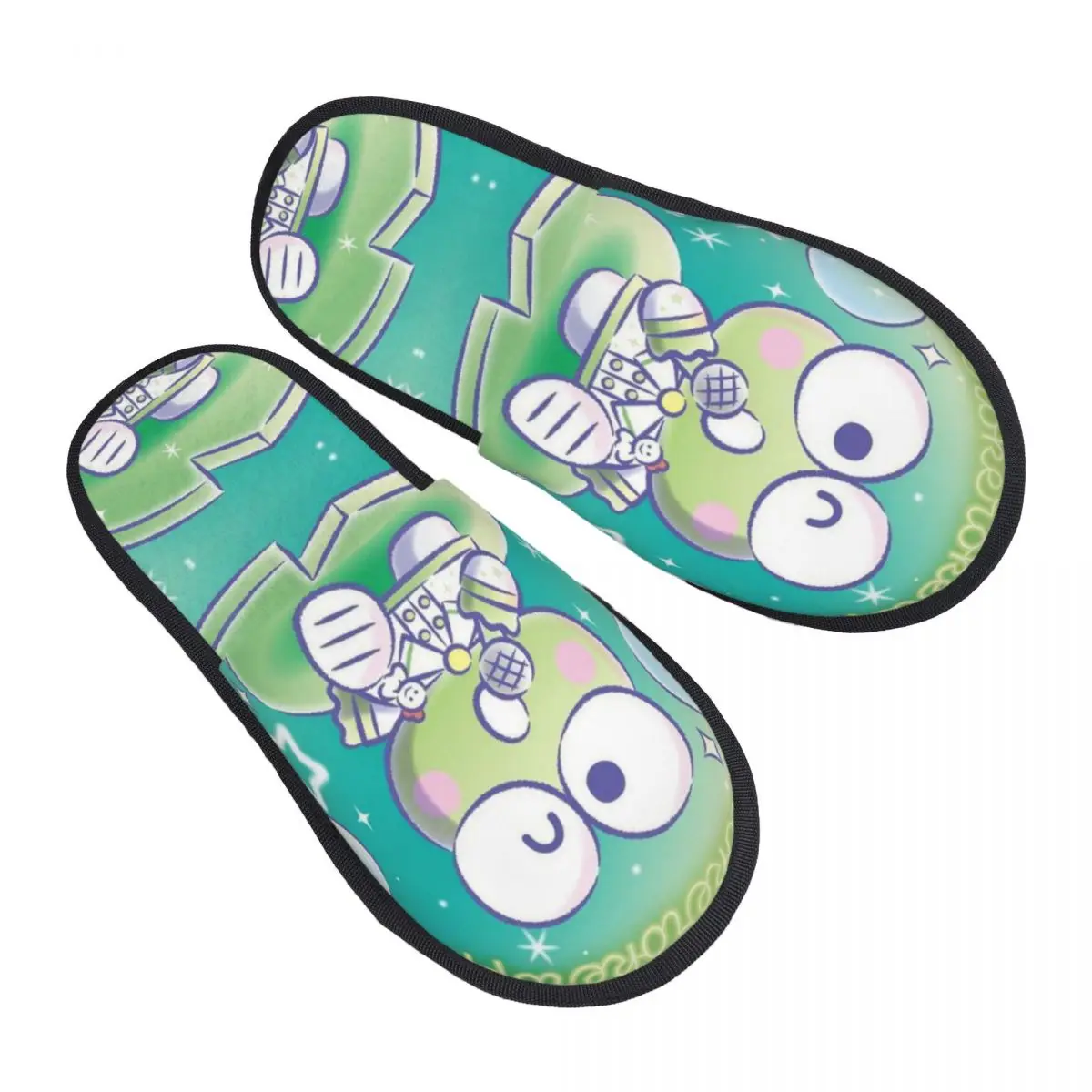 

Изготовленные на заказ домашние тапочки Keroppi Big Eyed Frog из мягкой пены с эффектом памяти, женские очаровательные удобные теплые нескользящие тапочки с героями мультфильмов